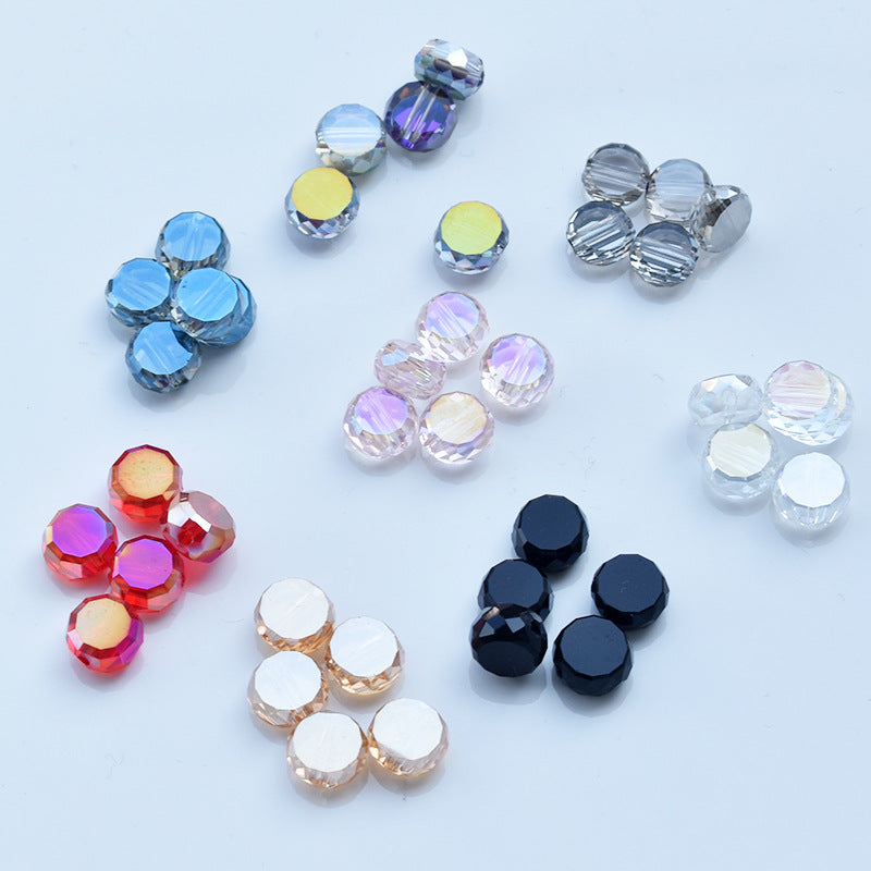 Electroplated Flat Cut Glass Beads 7.5mm 12mm Vibrant Colors 10pcs 3