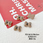 Bear and Double Heart Metal Beads 13mm Baking Painted Alloy 10pcs 10
