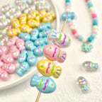 Painted Fish Acrylic Beads 22x13mm Glossy Pastel Neon Wavy Lines 10pcs 5