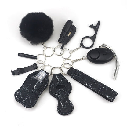 Self Defense Alarm Pompom Keychain Outdoor Safety 10 Pack 37