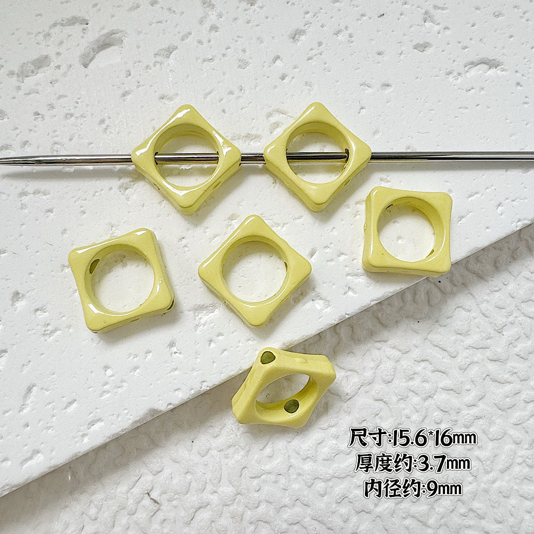 Heart Circle Floral Metal Beads Painted Solid Color Bulk 20pcs 20