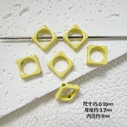 Heart Circle Floral Metal Beads Painted Solid Color Bulk 20pcs 20