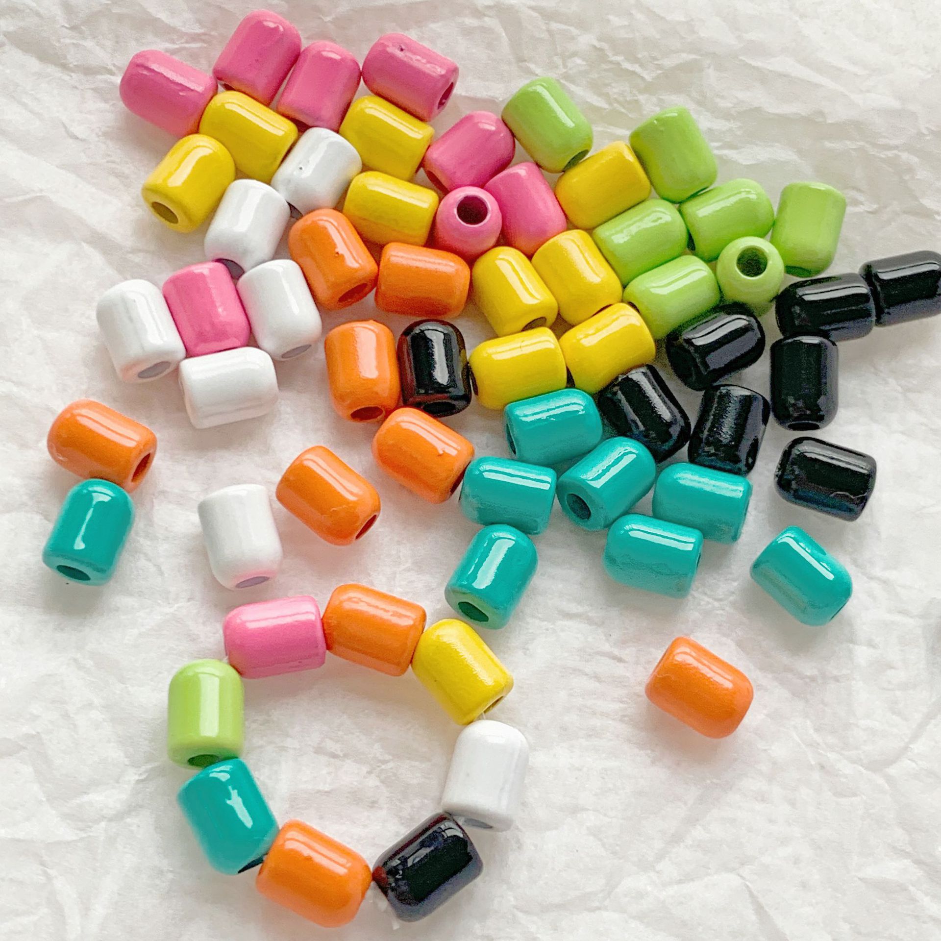 Chair and Jigsaw Metal Beads Painted Colorful Glossy 20pcs 3