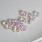 Transparent Oval Acrylic Beads 11x10mm UV Plating Wrinkled 50pcs 3
