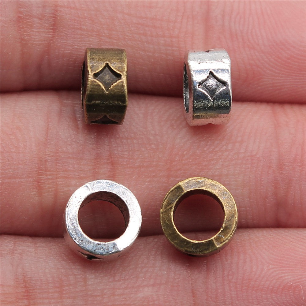 Alloy Star Spacer Beads 9mm Large Hole 100pcs