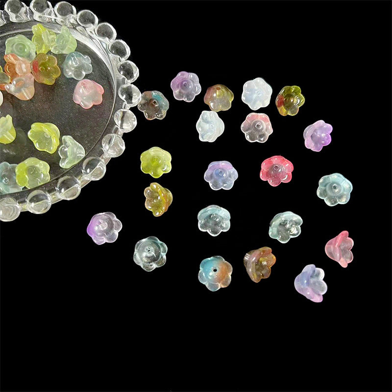 Czech Glass Beads Flower 10mm Translucent Pastel Orchid 10pcs