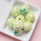 Plating Hand Painted Strawberry Acrylic Beads 17mm Colorful 5pcs 6