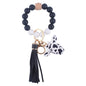 Western Cow Silicone Bead Wristlet Keychain with Faux Leather Tassel 12