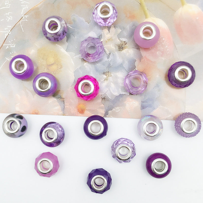 Purple Tone Resin Spacer Beads Mixed Shapes and Finishes 40pcs 2