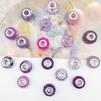 Purple Tone Resin Spacer Beads Mixed Shapes and Finishes 40pcs 2
