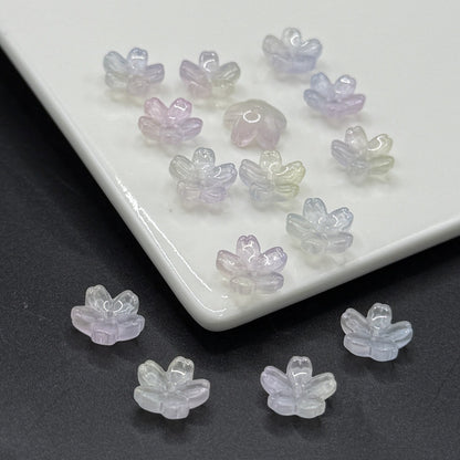 Iridescent Cherry Blossom Glass Beads 10mm Assorted Colors 100pcs 9
