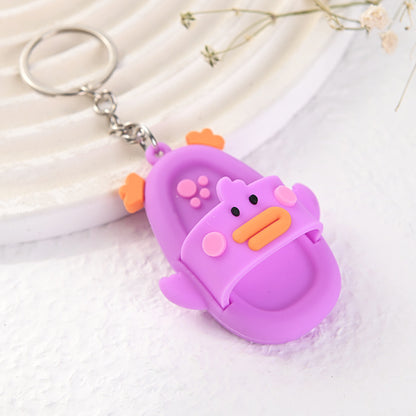 Cartoon Slipper Keychain PVC Soft Adhesive Colorful 5.9cm 10
