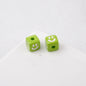 Colorful Smiley Square Acrylic Beads 9mm Enamel Glossy 20pcs 14