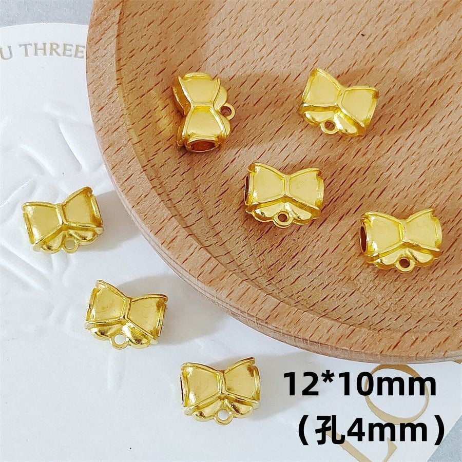 Bow Metal Beads 12mm Alloy Bow-Shaped with 4mm Hole 40pcs 8