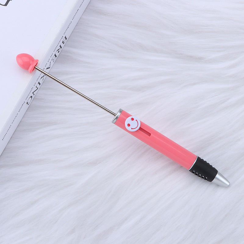 Beadable Pen Plastic Colorful Heart Top Black Ink 150mm 22