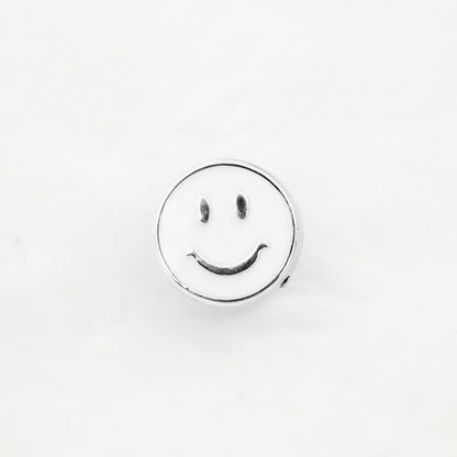 Smiling Face Enamel CCB Plastic Beads 10x8mm Colorful Mixed 50pcs 7