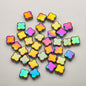 Electroplated Clover Glass Beads 10mm Metallic Colors 30pcs 23