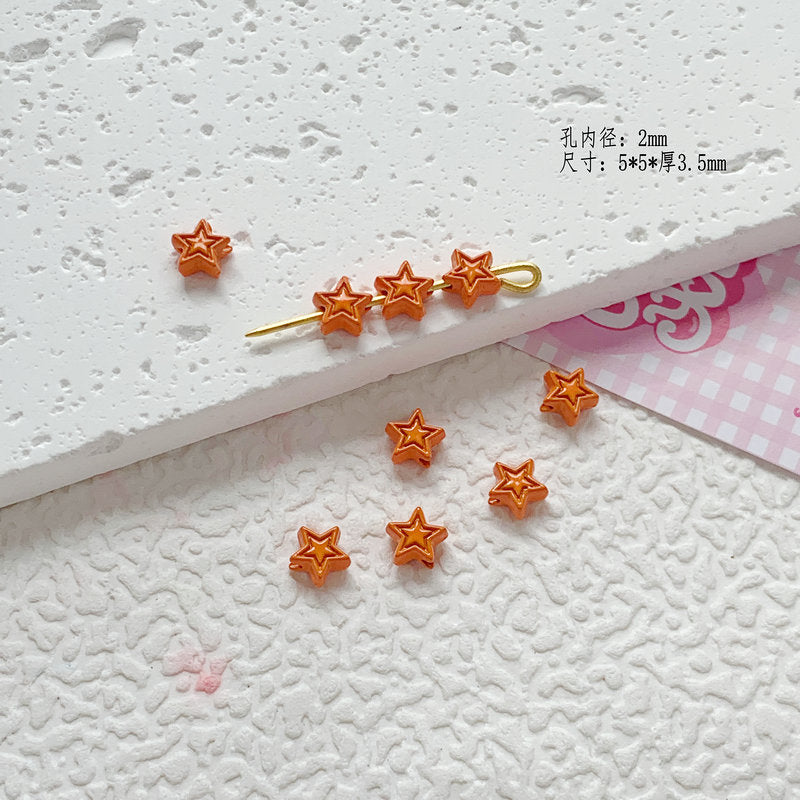 Star Butterfly Metal Beads 5mm Candy Colored Baked Painted 20pcs 19