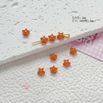 Star Butterfly Metal Beads 5mm Candy Colored Baked Painted 20pcs 19