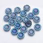 Electroplated Hawaiian Flower Glass Beads 14mm Transparent 20pcs 12