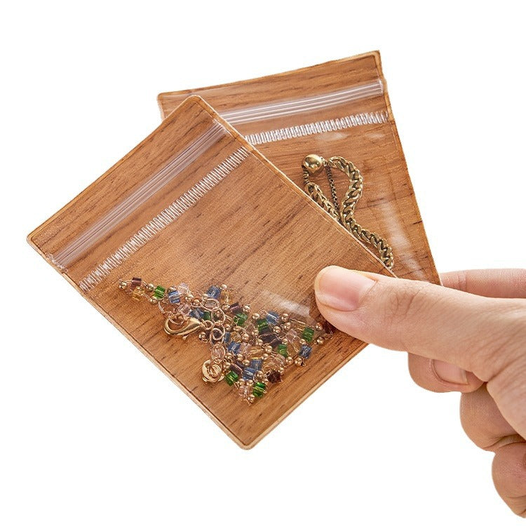 Wood Grain PVC Top Seal Ziplock Bags Clear Durable 10pcs 4x6-15x15cm 5