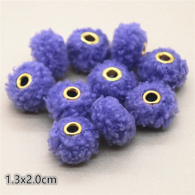 Fabric Spacer Beads 13x20mm Imitation Teddy Wool 20pcs 9