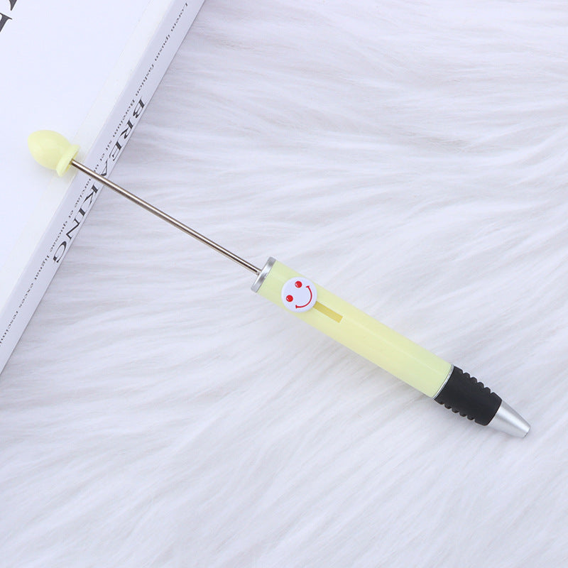 Beadable Pen Plastic Colorful Heart Top Black Ink 150mm 23