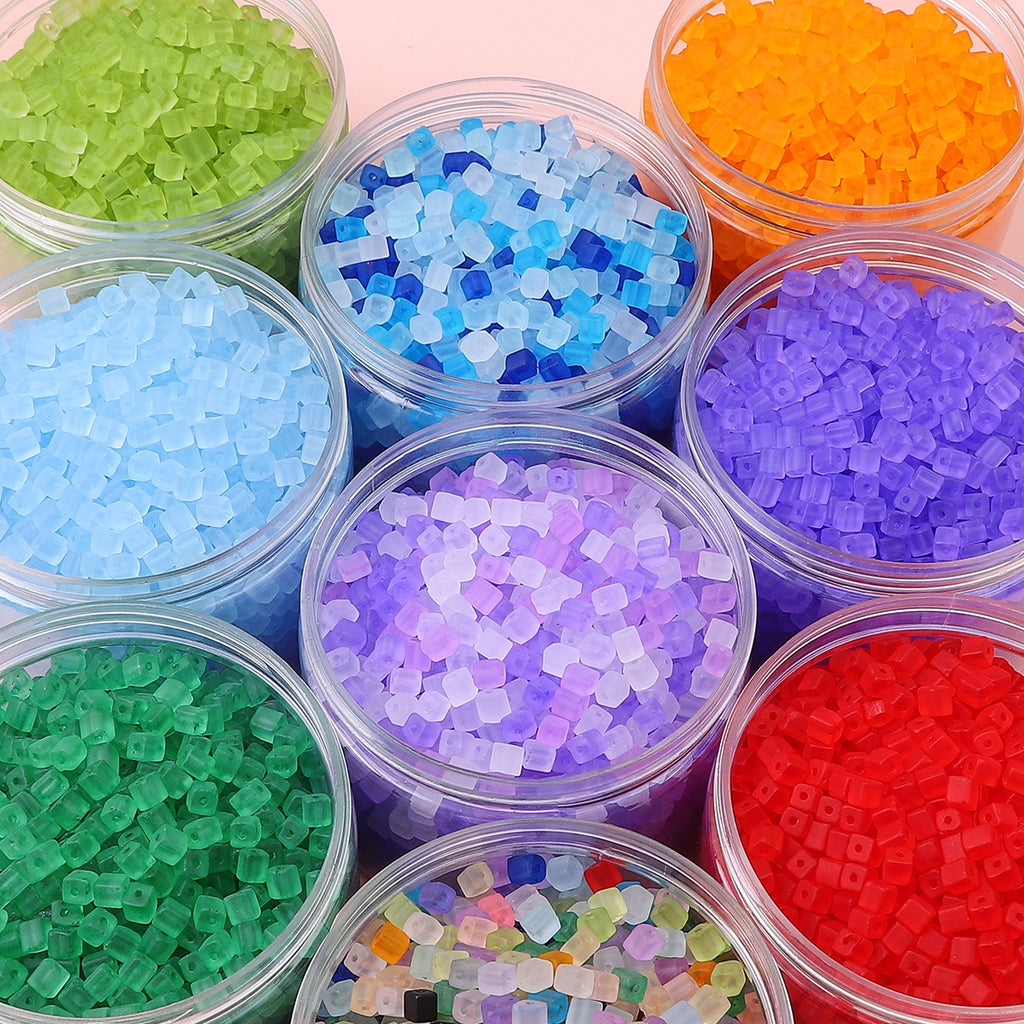 Frosted Sugar Seed Glass Beads 5mm Pastel Mixed Colors 100pcs 2