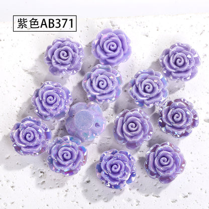 Pearl Imitation Camellia Acrylic Beads 10-18mm ABS Plastic 50pcs 10