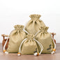 Cotton Linen Drawstring Bags Colorful Lotus Print 8x10-12x15cm 2pcs 6