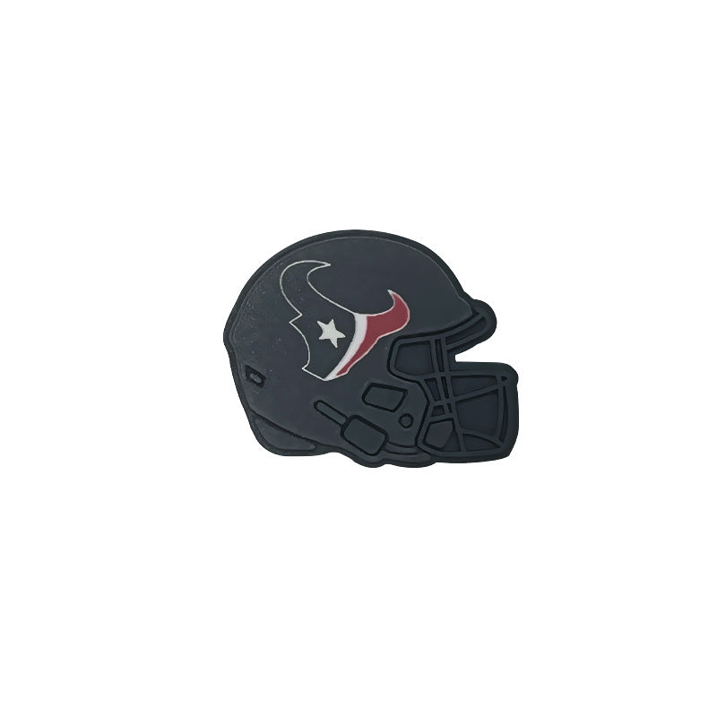 Silicone Focal Beads NFL Teams Helmet Printed Logos 20pcs 33