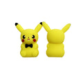 Silicone 3D Focal Beads Pokemon Pikachu Bright Yellow Black Bow Tie