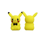 Silicone 3D Focal Beads Pokemon Pikachu Bright Yellow Black Bow Tie