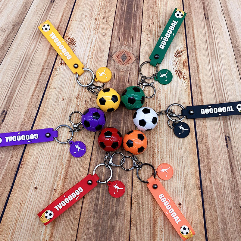 Acrylic World Cup Football Keychain Mini Soccer Ball Colorful Design 4
