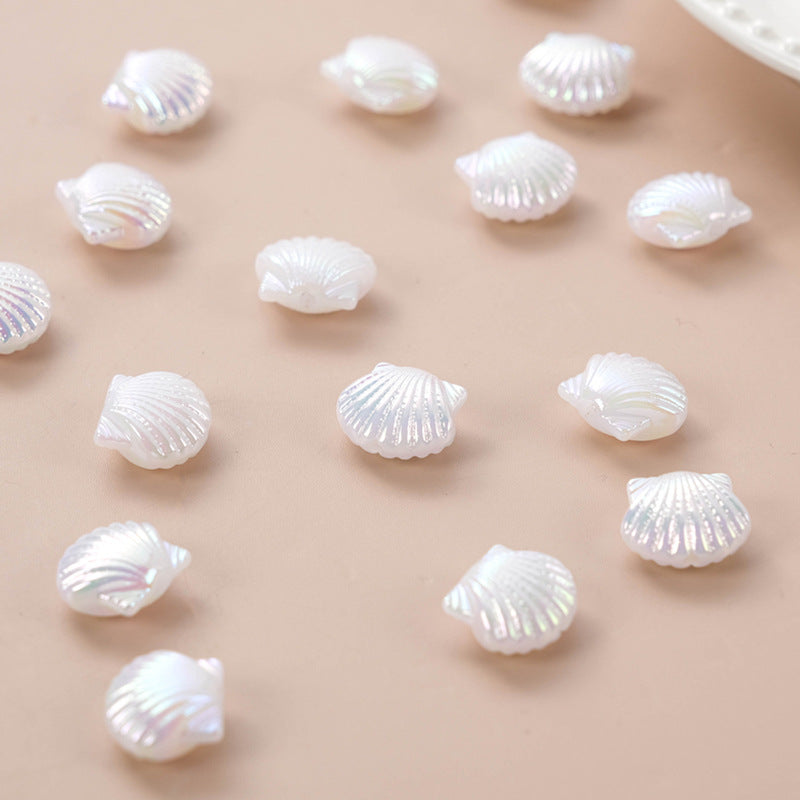 Pearl Shell Acrylic Beads 14mm Imitation Pearl ABS Plastic 50pcs