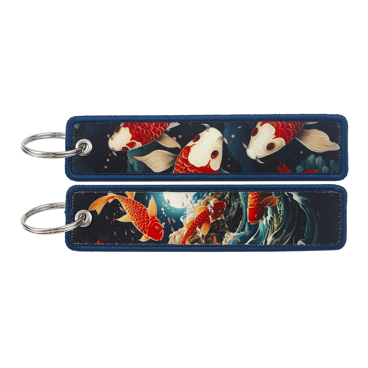 Double Sided Ukiyo Fabric Lanyard Keychain Japanese Motif 2pcs 17