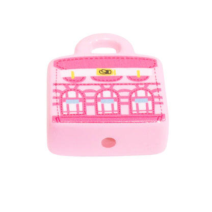 Painted Handbag Acrylic Beads 20/25mm Cartoon Pattern 10pcs 39