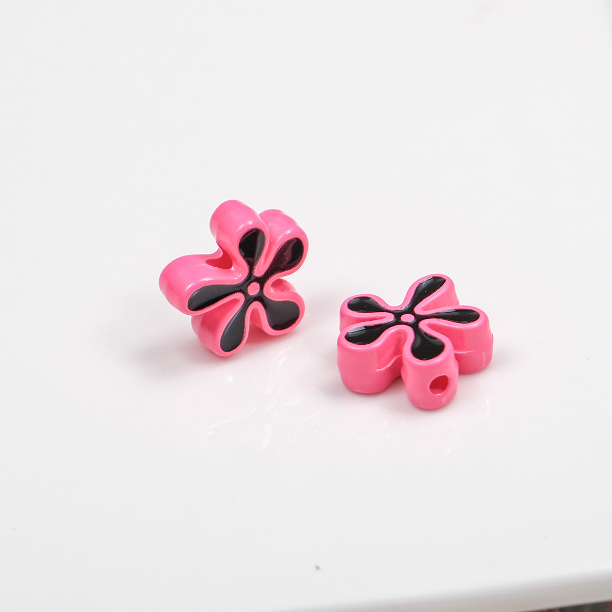 Irregular Sponge Flower Acrylic Beads 14mm Glossy Colorful 50pcs 6