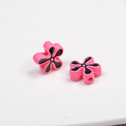 Irregular Sponge Flower Acrylic Beads 14mm Glossy Colorful 50pcs 6