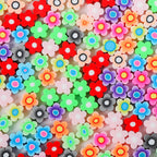 Flower Clay Beads 9mm Colorful Five-Petal Polymer 100pcs 6