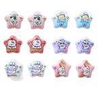 Animal Printed Star Acrylic Beads 26mm Pastel Colors 20pcs 5