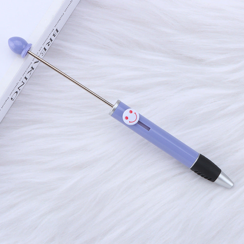 Beadable Pen Plastic Colorful Heart Top Black Ink 150mm 21