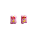 Baking Painted Potato Chips Card Metal Beads 2mm Hole 20pcs 5