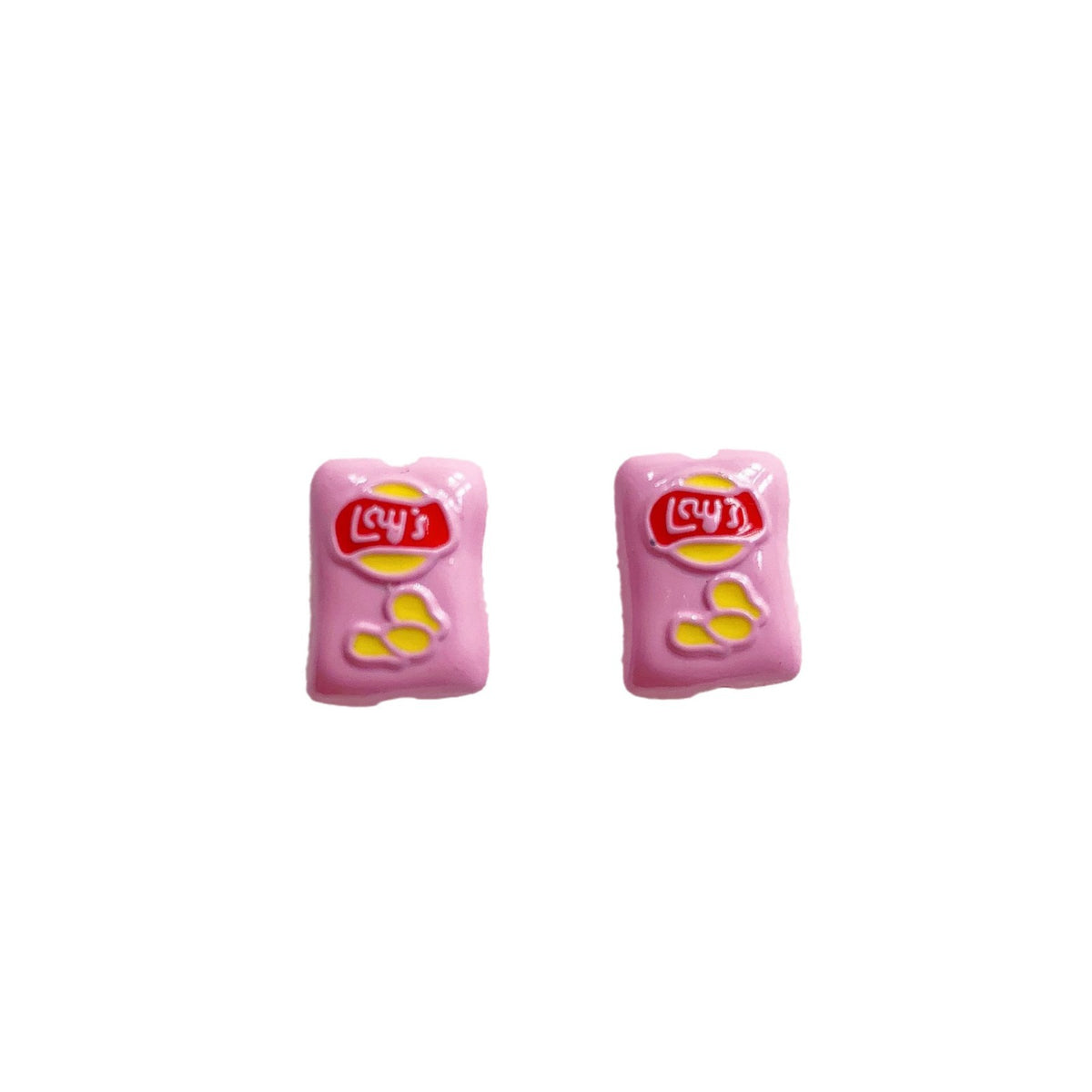 Baking Painted Potato Chips Card Metal Beads 2mm Hole 20pcs 5