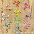 Spray Painted Bat Wing Zinc Alloy Swivel Keychain Clasps 10pcs 4