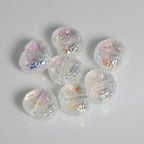 Transparent Wrinkled Flat Heart Acrylic Beads 14mm Iridescent 50pcs 5