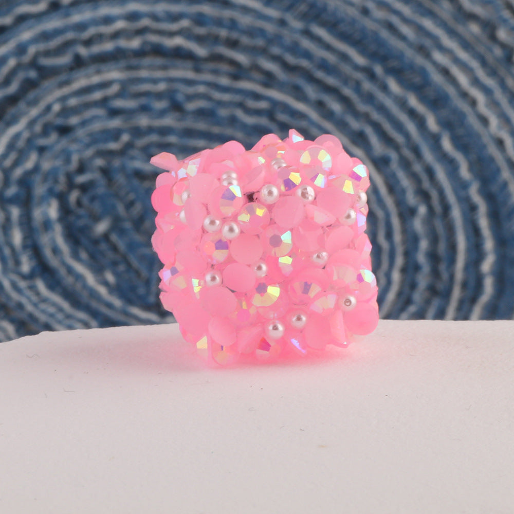 Glitter Square Acrylic Beads 20mm Wrapped Sparkle 10pcs 3