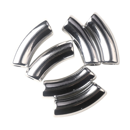 Halo Elbow Tube Acrylic Beads 36mm Glossy Curved Mixed Colors 50pcs 22