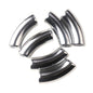 Halo Elbow Tube Acrylic Beads 36mm Glossy Curved Mixed Colors 50pcs 22