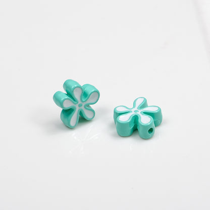 Irregular Sponge Flower Acrylic Beads 14mm Glossy Colorful 50pcs 19